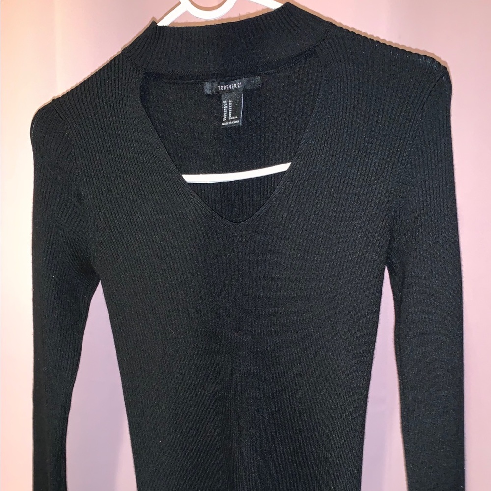 Sweater with cute v-neck cut out